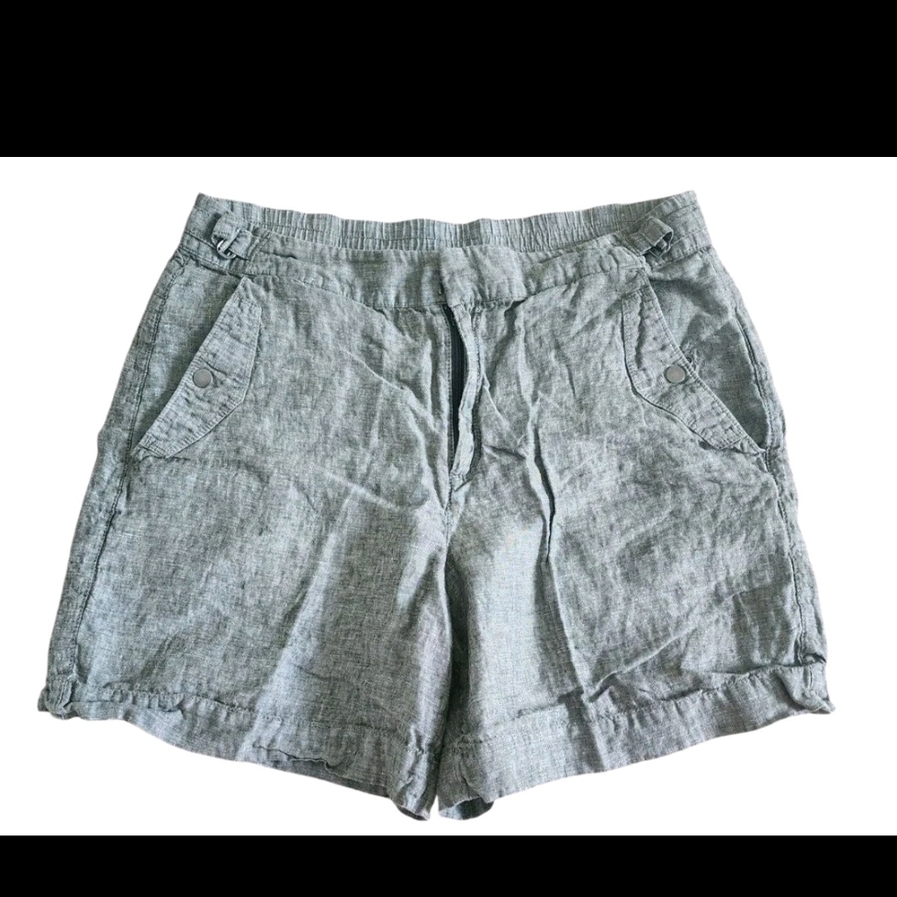 ATHLETA Womens Sz 18 Linen Olive Green Shorts
